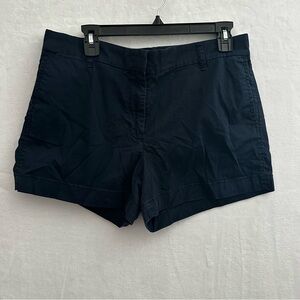 J. Crew Women’s Shorts Size 12 Navy Casual Flat Front Coin Pocket Cotton Blend